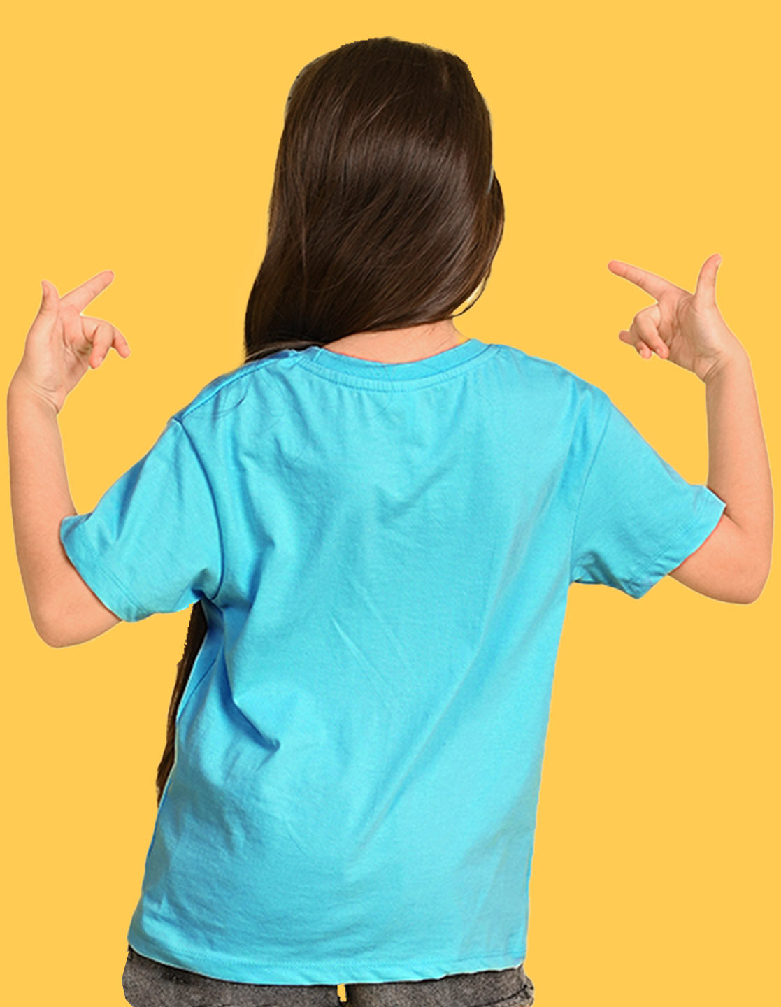 Nusyl Girls Sky Blue Summer Vibes text Printed  Short sleeve Cotton Blend Oversized T-shirts