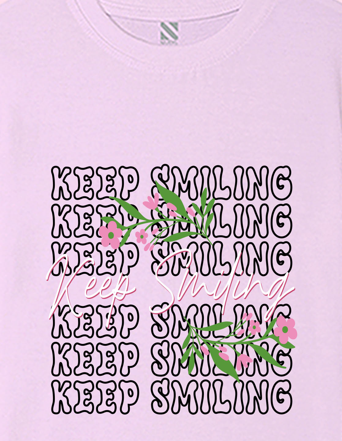 Nusyl Girls Lilac keep smiling text Printed  Short sleeve Cotton Blend Oversized T-shirts