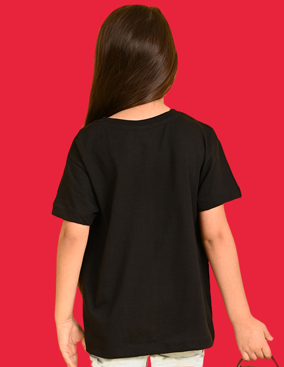 Nusyl Girls Black You Are Magic Text Printed  Short sleeve Cotton Blend Oversized T-shirts