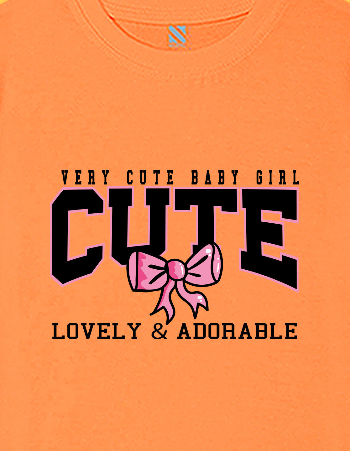 Nusyl Girls Orange Lovely & adorable Text Printed  Short sleeve Cotton Blend Oversized T-shirts