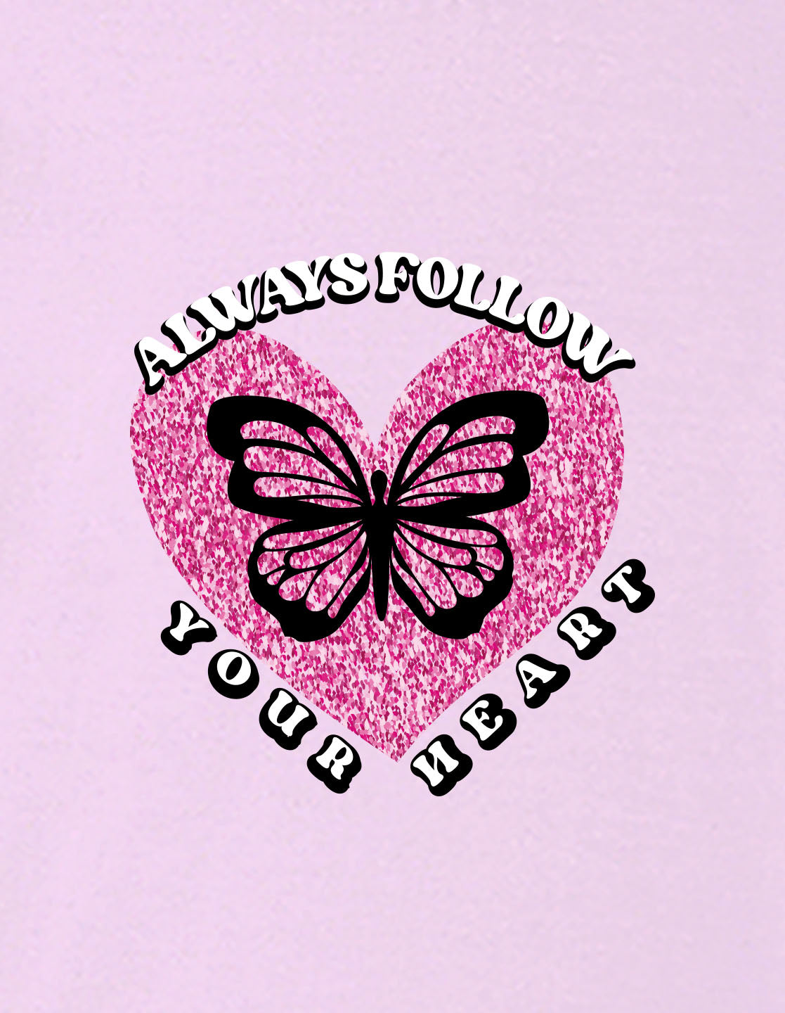 Nusyl Girls Lilac Always Follow Your Heart Text Printed  Short sleeve  Oversized T-shirts