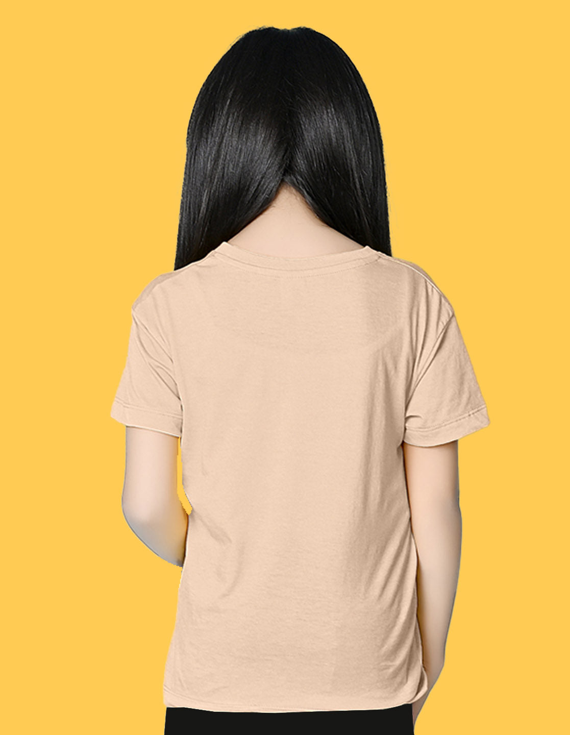 Nusyl Girls Beige Always Follow Your Heart Text Printed  Short sleeve  Oversized T-shirts