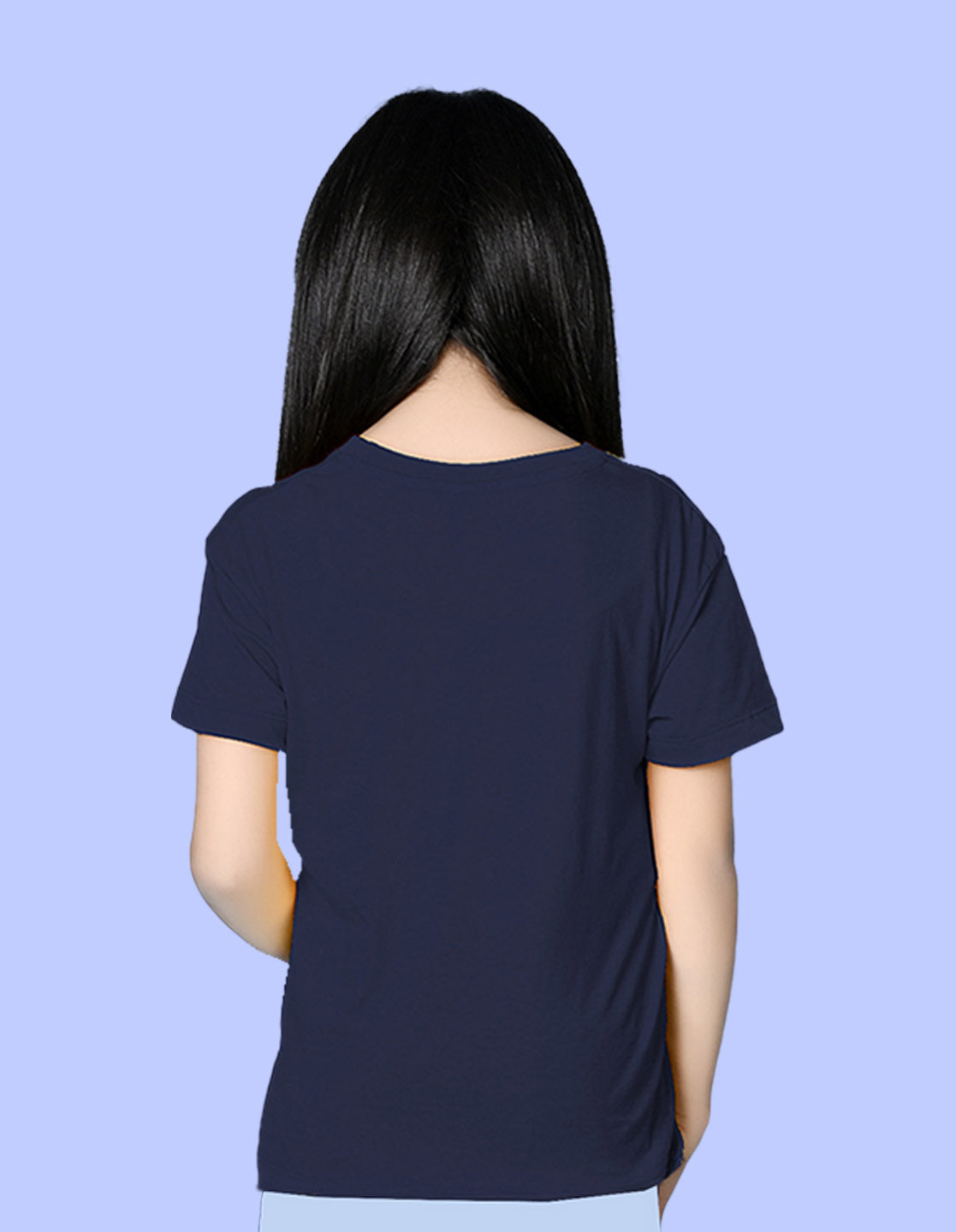 Nusyl Girls Navy Blue Always Follow Your Heart Text Printed  Short sleeve  Oversized T-shirts