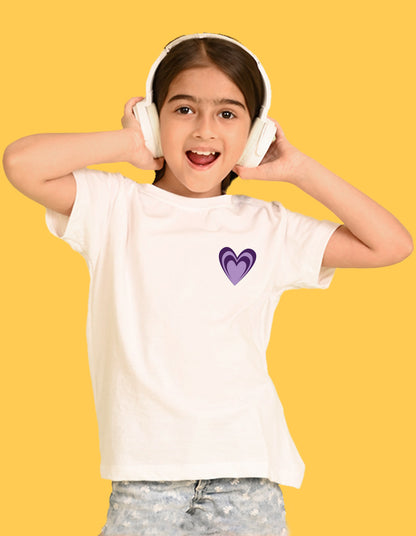 Nusyl Girls White Awesome Girl Text Printed  Short sleeve Cotton Blend Oversized T-shirts