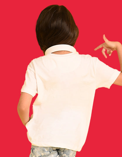 Nusyl Girls White Lazy Text  Printed  Short sleeve Cotton Blend Oversized T-shirts