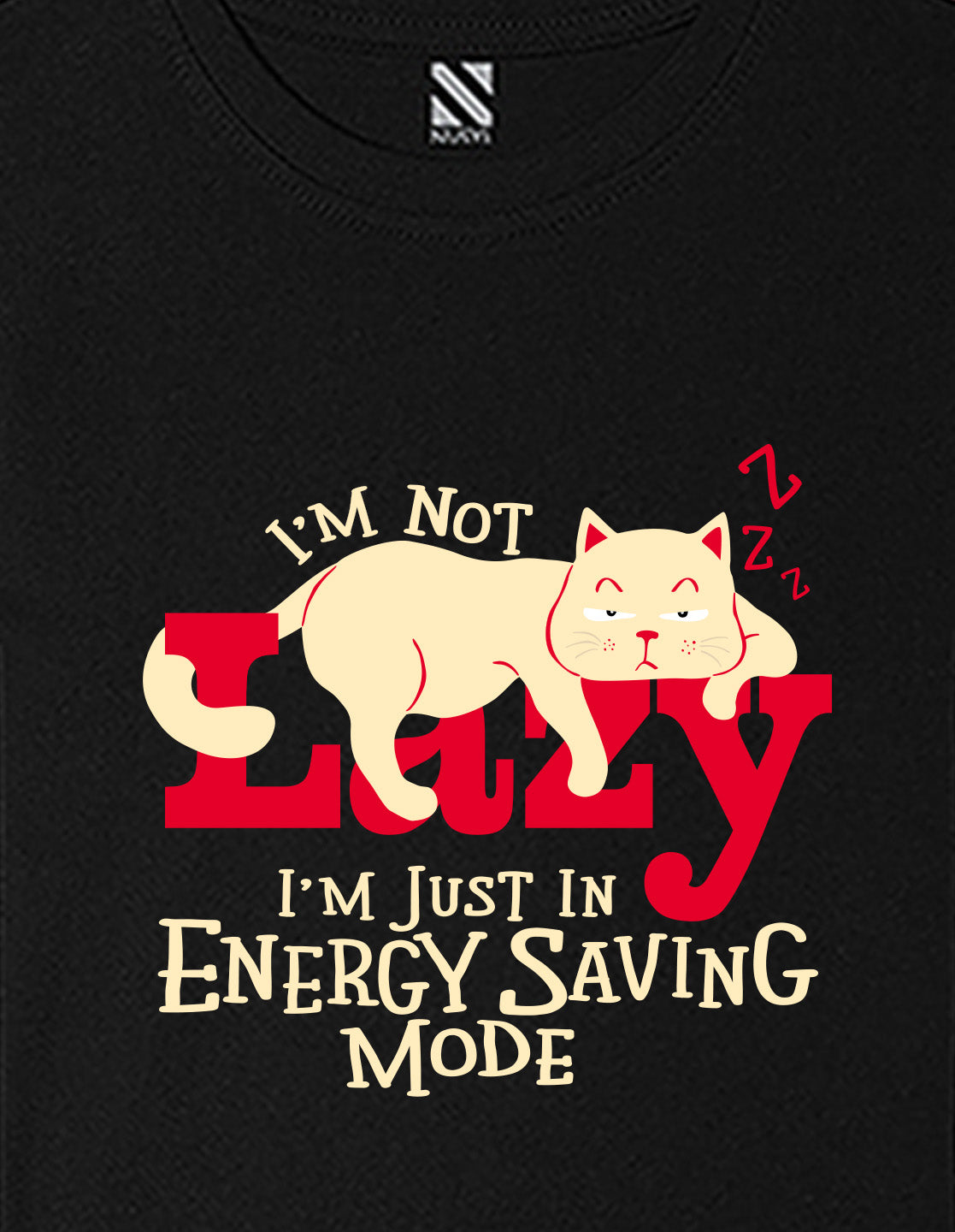 Nusyl Girls Black Lazy Text  Printed  Short sleeve Cotton Blend Oversized T-shirts