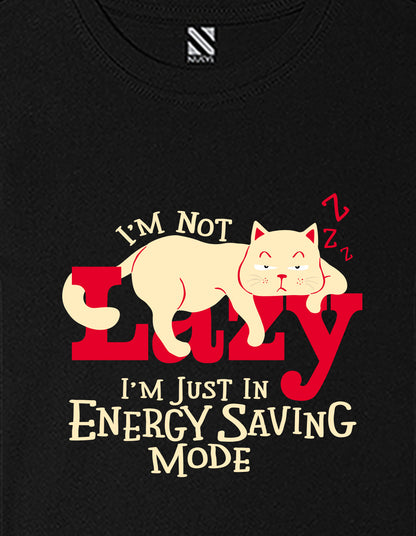 Nusyl Girls Black Lazy Text  Printed  Short sleeve Cotton Blend Oversized T-shirts