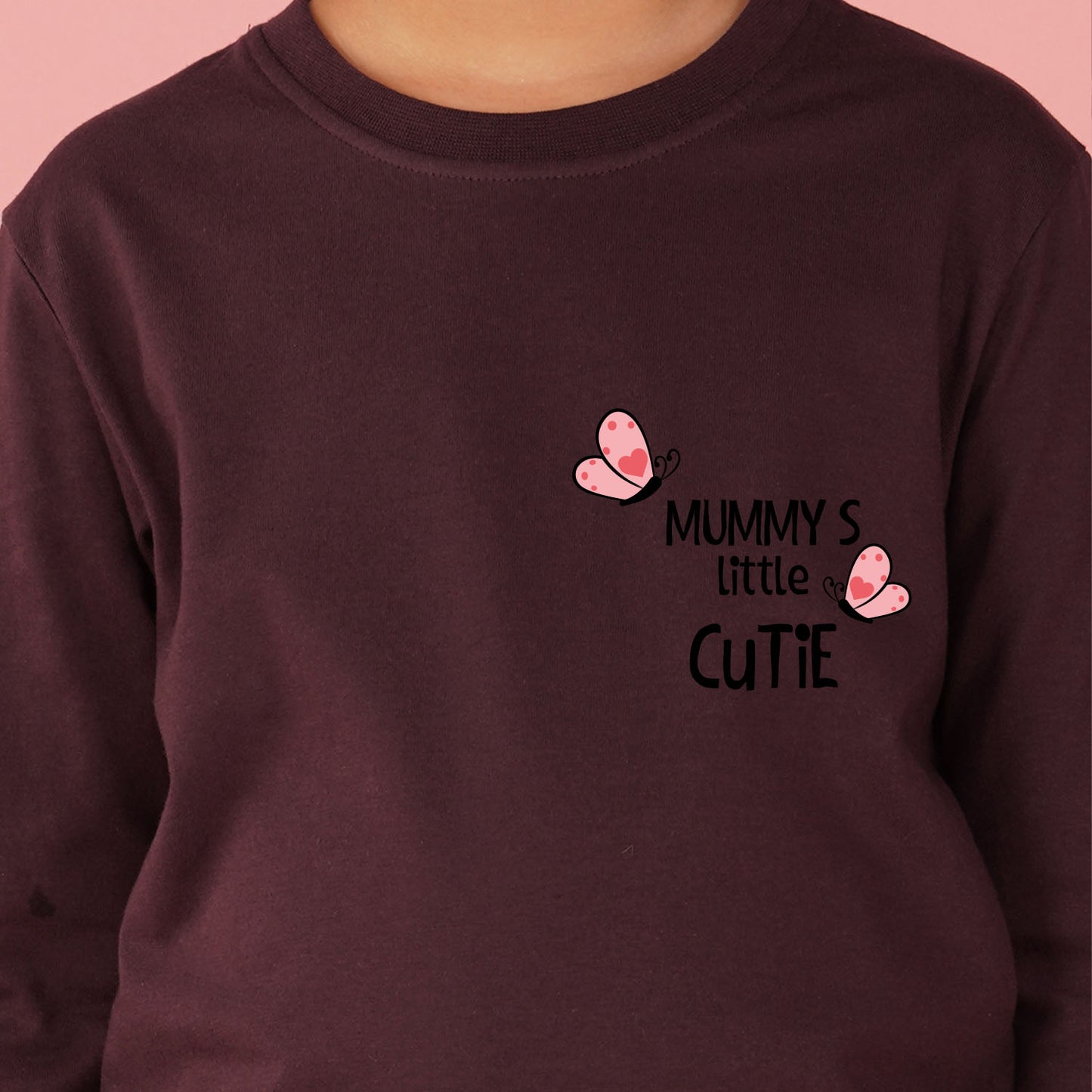 Nusyl Girls Maroon Text Printed Full sleeve T-Shirt