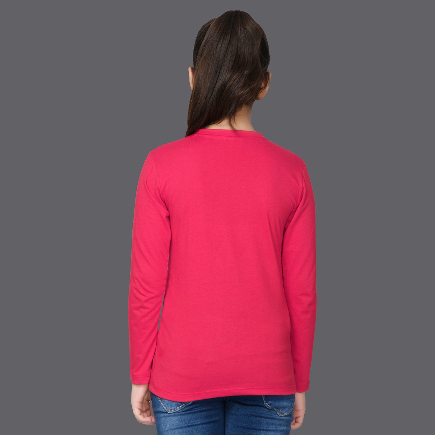 Nusyl Girls Hot Pink Travel Mood Text Printed Full sleeve T-Shirt