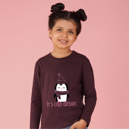 Nusyl Girls maroon Animals Printed T-Shirt