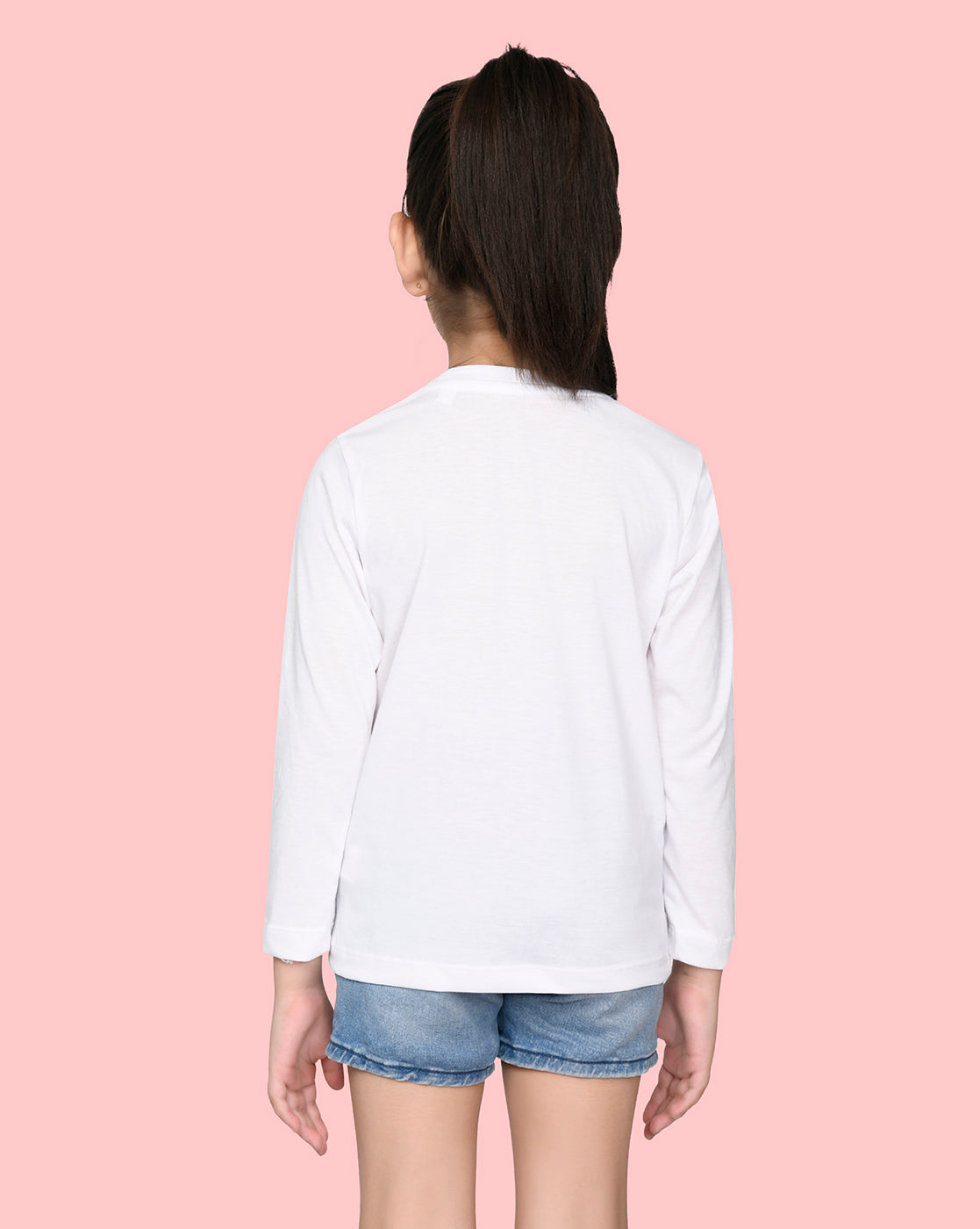 Nusyl Girls White Teddy Bear printed Full Sleeve T-shirt