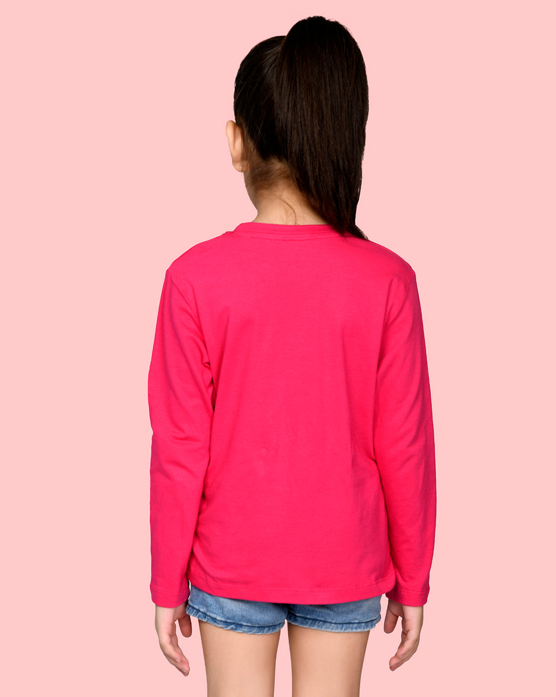 Nusyl Girls Hot Pink Teddy Bear printed Full Sleeve T-shirt