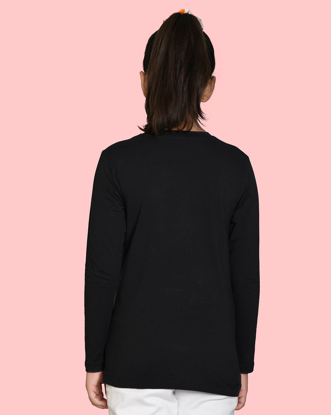 Nusyl Girls Black Teddy Bear Printed Full Sleeve T-shirt