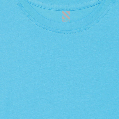 Sky Blue Cartoon Printed Girls T-shirt