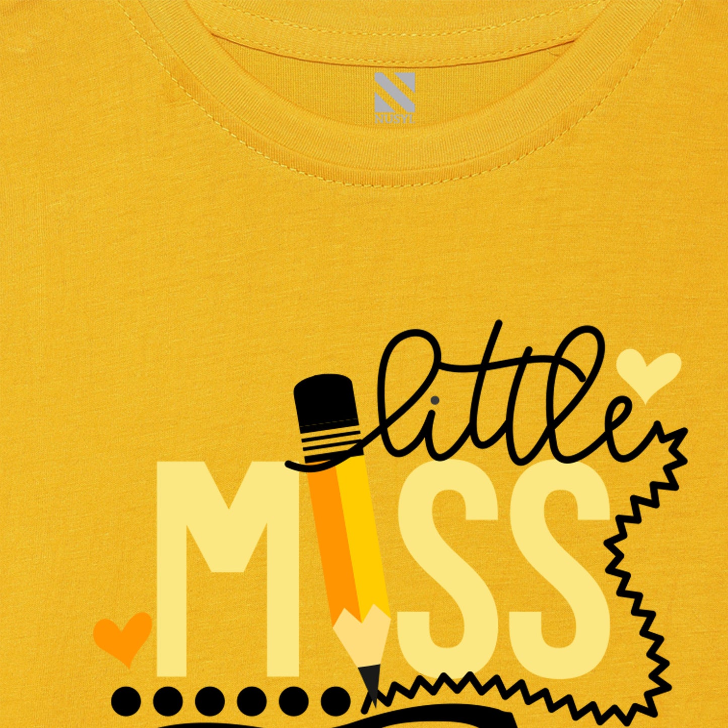 Yellow Text Printed Girls T-shirt