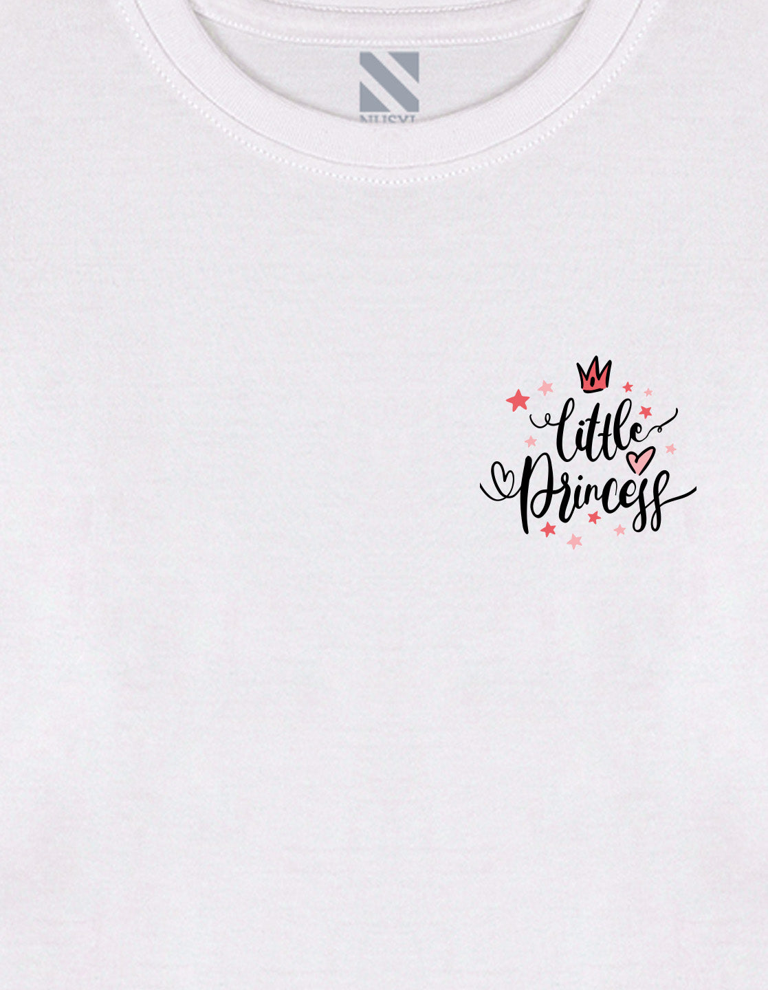 NUSYL Cotton blend full sleeves Little princess text Printed Tee-White