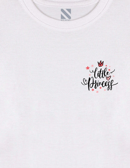 NUSYL Cotton blend full sleeves Little princess text Printed Tee-White