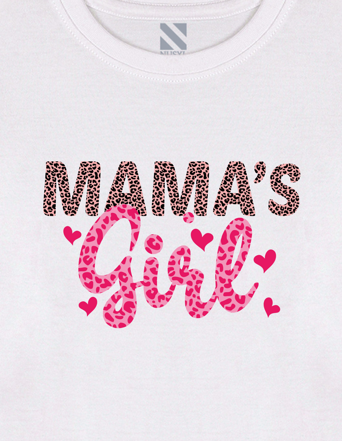 NUSYL Cotton blend full sleeves Mama's Girl text Printed Tee-White