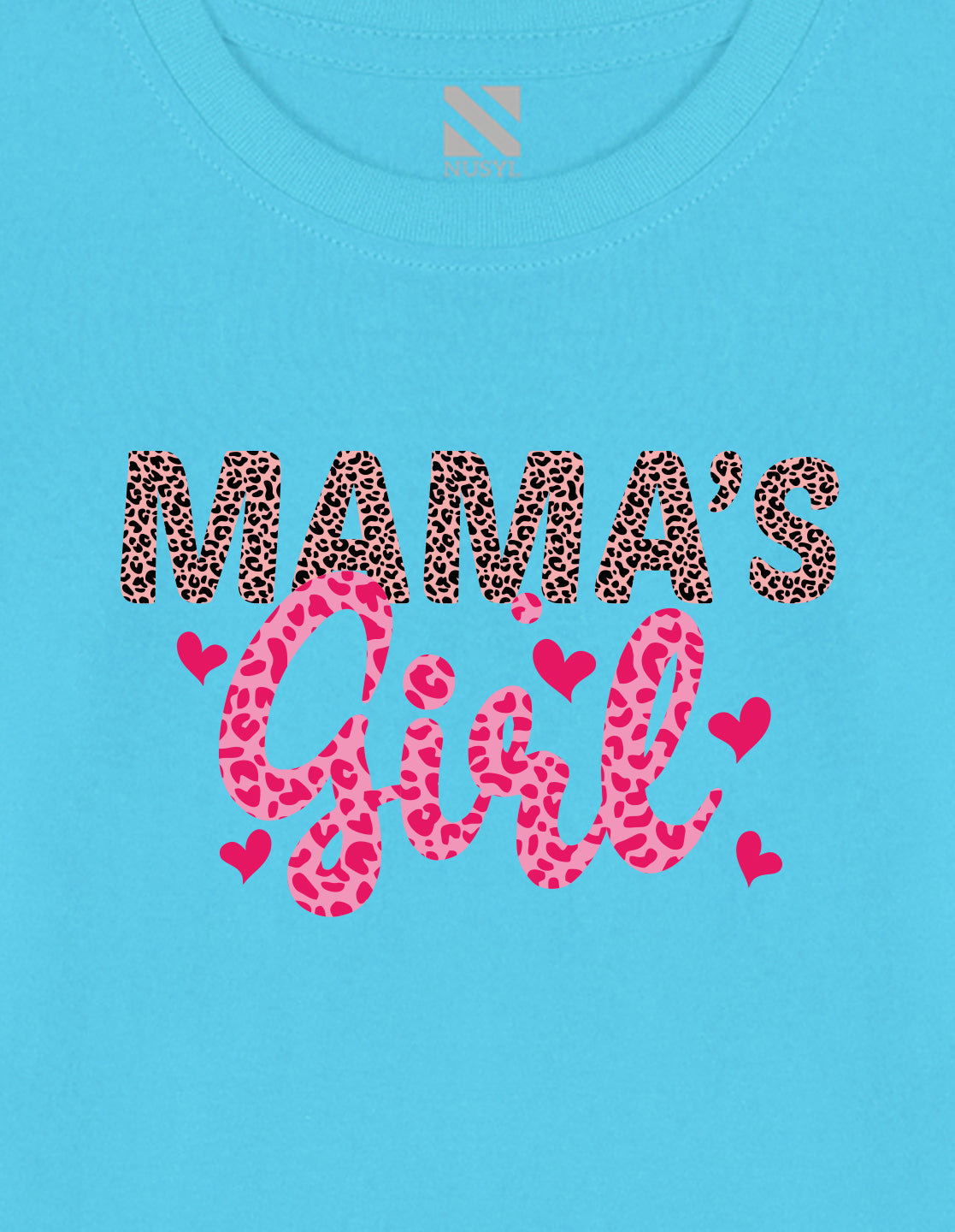 NUSYL Cotton blend full sleeves Mama's Girl text Printed Tee-Sky Blue