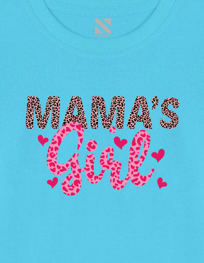 NUSYL Cotton blend full sleeves Mama's Girl text Printed Tee-Sky Blue