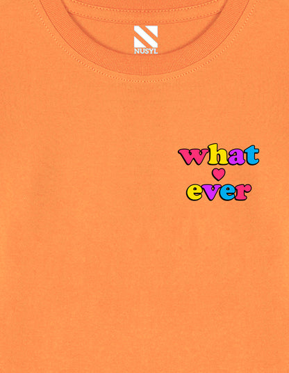 NUSYL Cotton blend full sleeves Whatever text Printed Tee-Orange