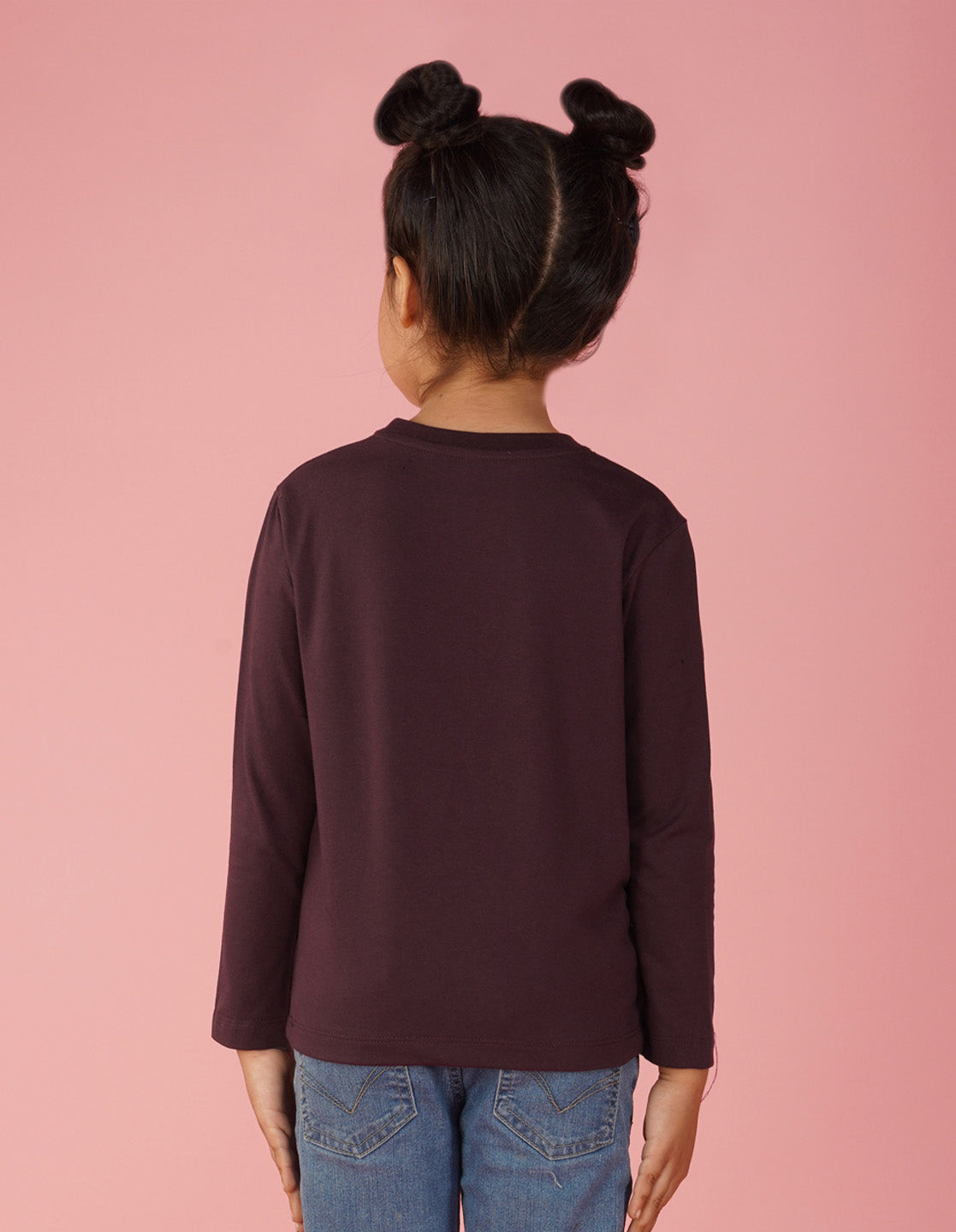 NUSYL Cotton blend full sleeves Magic text Printed Tee-Wine