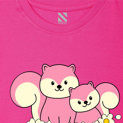 NUSYL Girls Half Sleeves Pink Pretty girl printed T-shirt