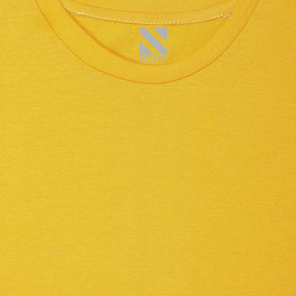 NUSYL Girls Half Sleeves Yellow Lovely printed T-shirt
