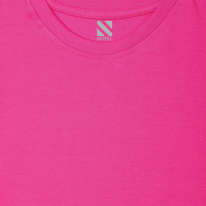 NUSYL Girls Half Sleeves Pink Teddy bear printed T-shirt
