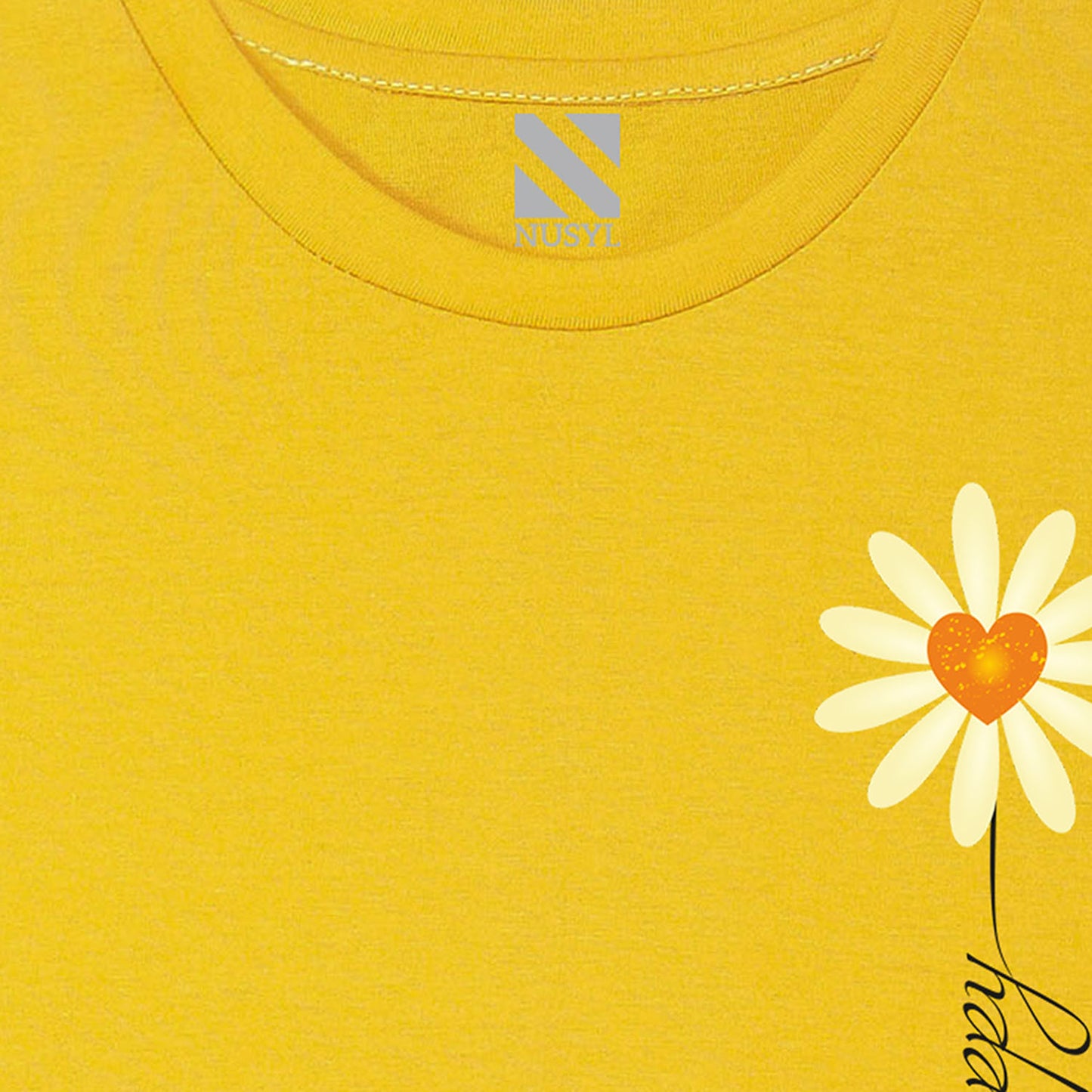 NUSYL Girls Half Sleeves Yellow Sun flower printed T-shirt
