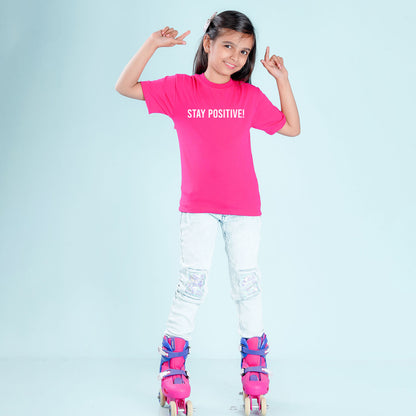 Nusyl Girls Hot Pink Printed Oversized T-shirt