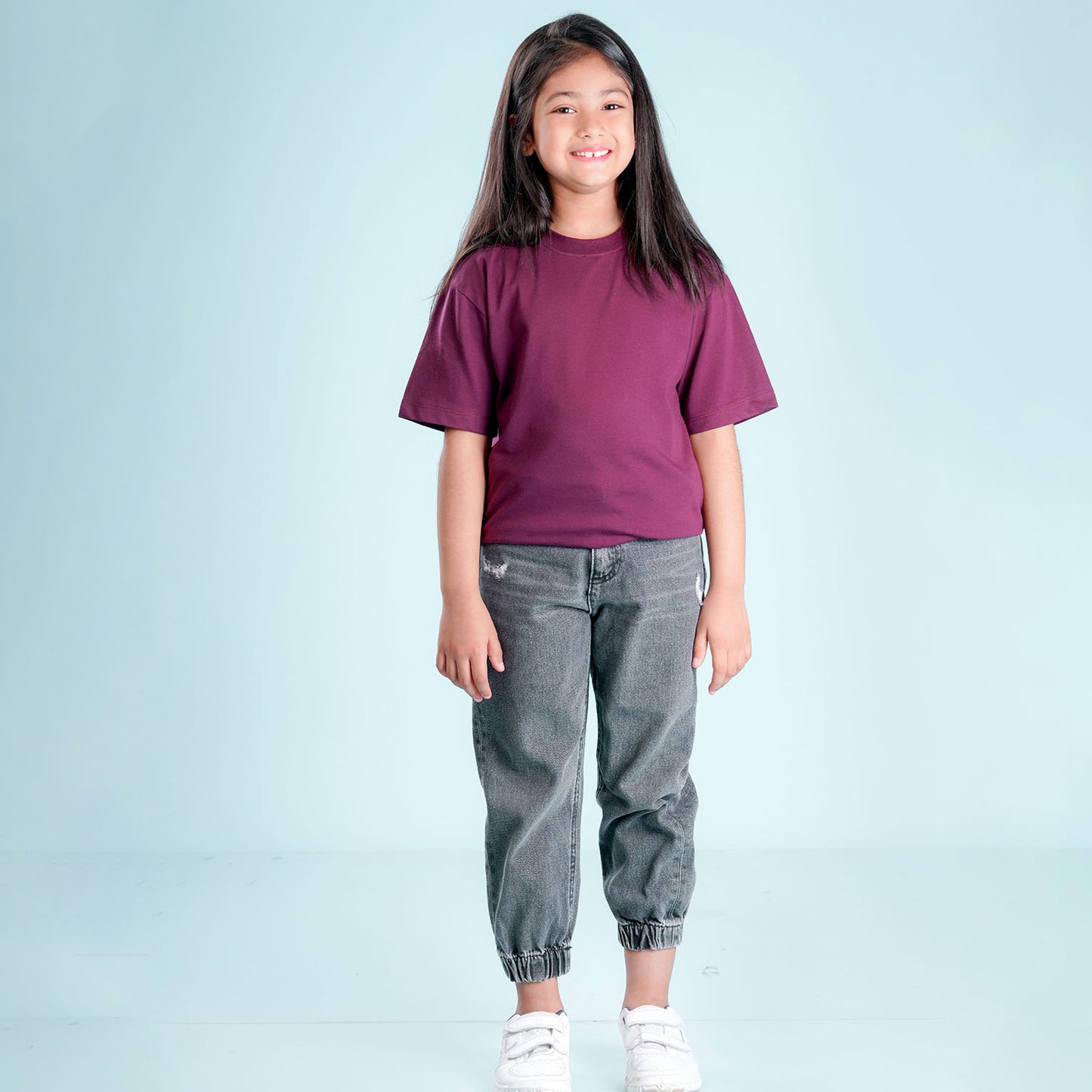 Nusyl Girls Wine Printed Oversized T-shirt