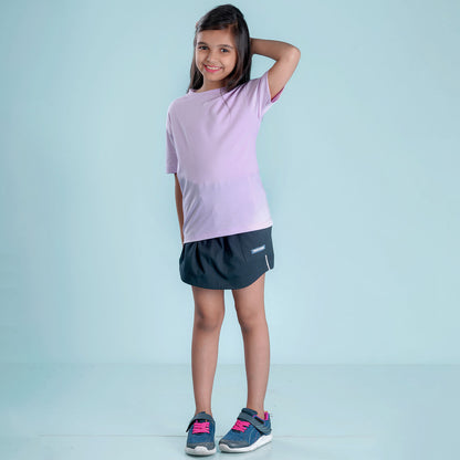 Nusyl Girls Lilac Printed Oversized T-shirt