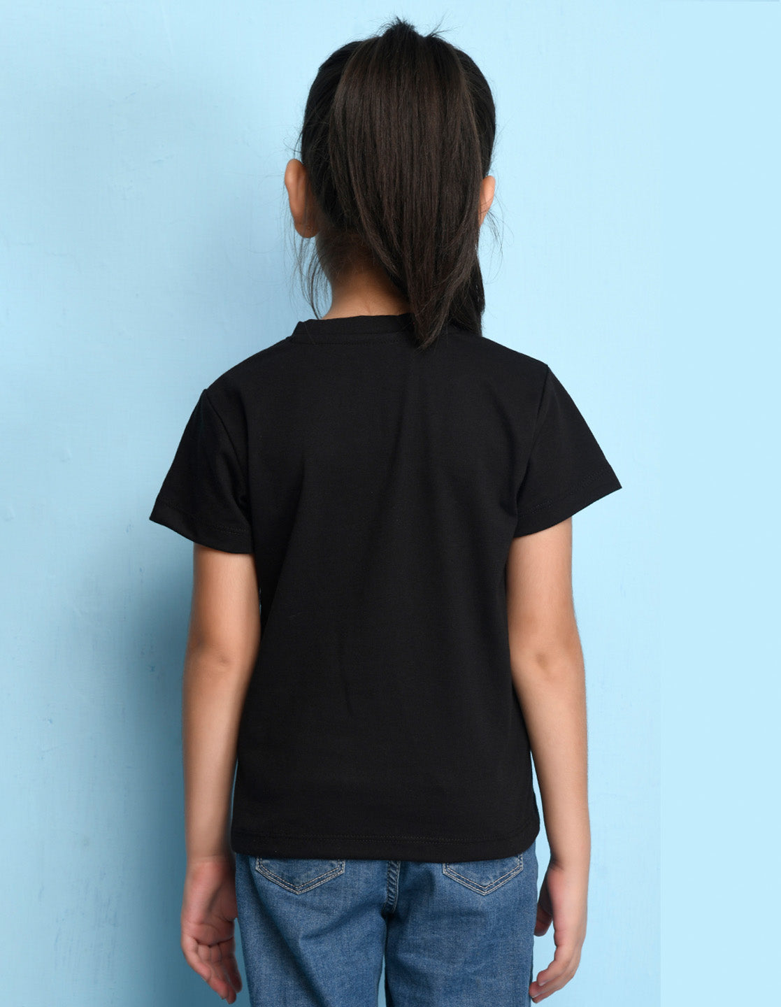 Nusyl Girls Black Magic is Real Text Printed Cotton Half Sleeve Regular Fit T-Shirts for Girls