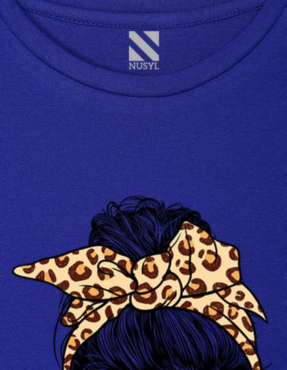 NUSYL Girls Royal Blue Cool Girls Text Printed Half sleeve t-Shirt
