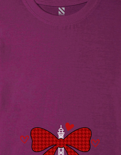 Nusyl Girl's Wine Eiffel Tower & Text Printed Regular Fit T-Shirt