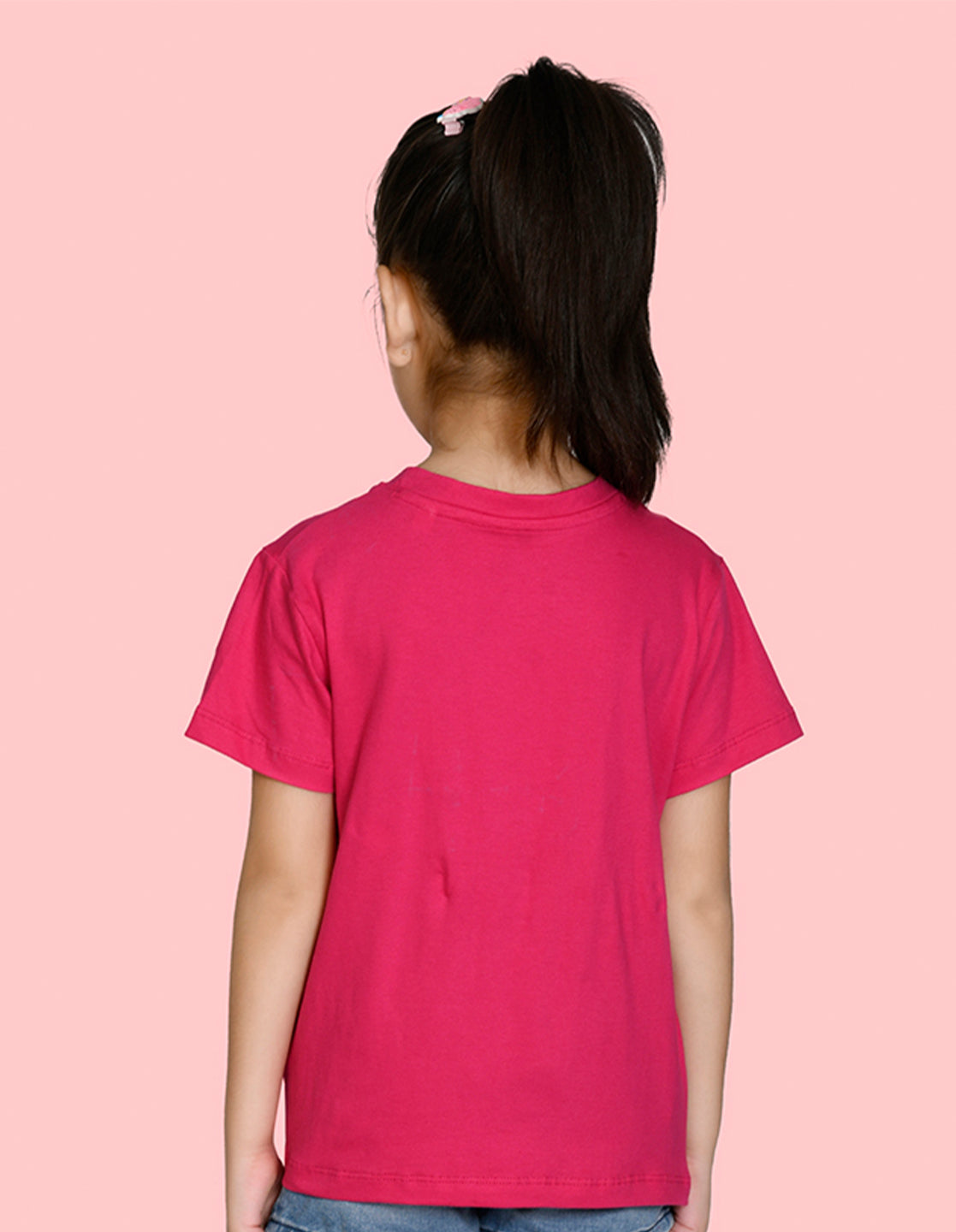 Nusyl Girl's Hot Pink Mini Boss Text Printed Regular Fit T-Shirt