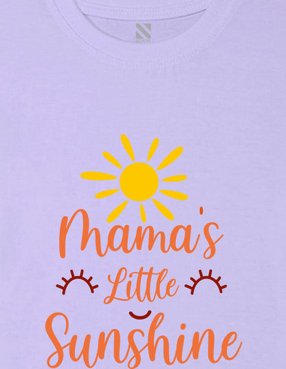 Nusyl Girl's Lilac Mama's Little Sunshine Text Printed Regular Fit T-Shirt