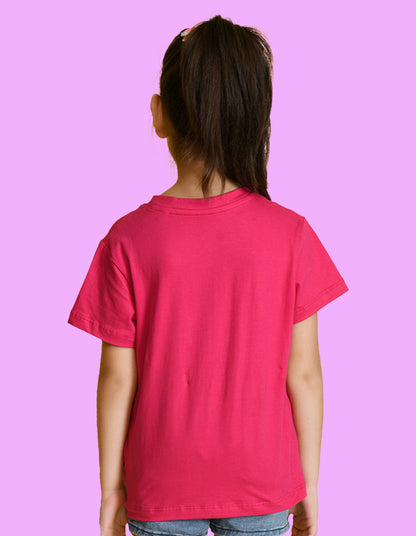 NUSYL Girls Sky Blue & Hot Pink & Orange Text Printed Half Sleeves T-Shirt Pack of 3