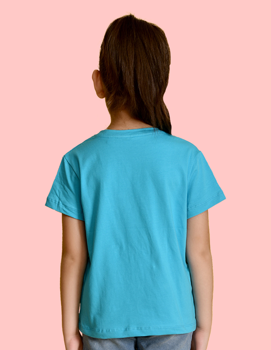 NUSYL Girls Sky Blue & Beige & Royal Blue Butterfly Printed Half Sleeves T-Shirt Pack of 3