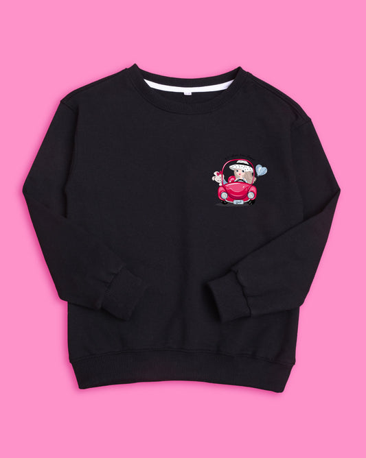 Nusyl Girls Black Girl Printed Sweatshirts