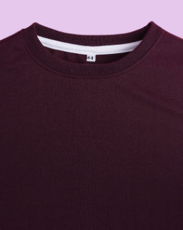 Nusyl Unisex Burgundy Magic Printed Round Neck Sweatshirts