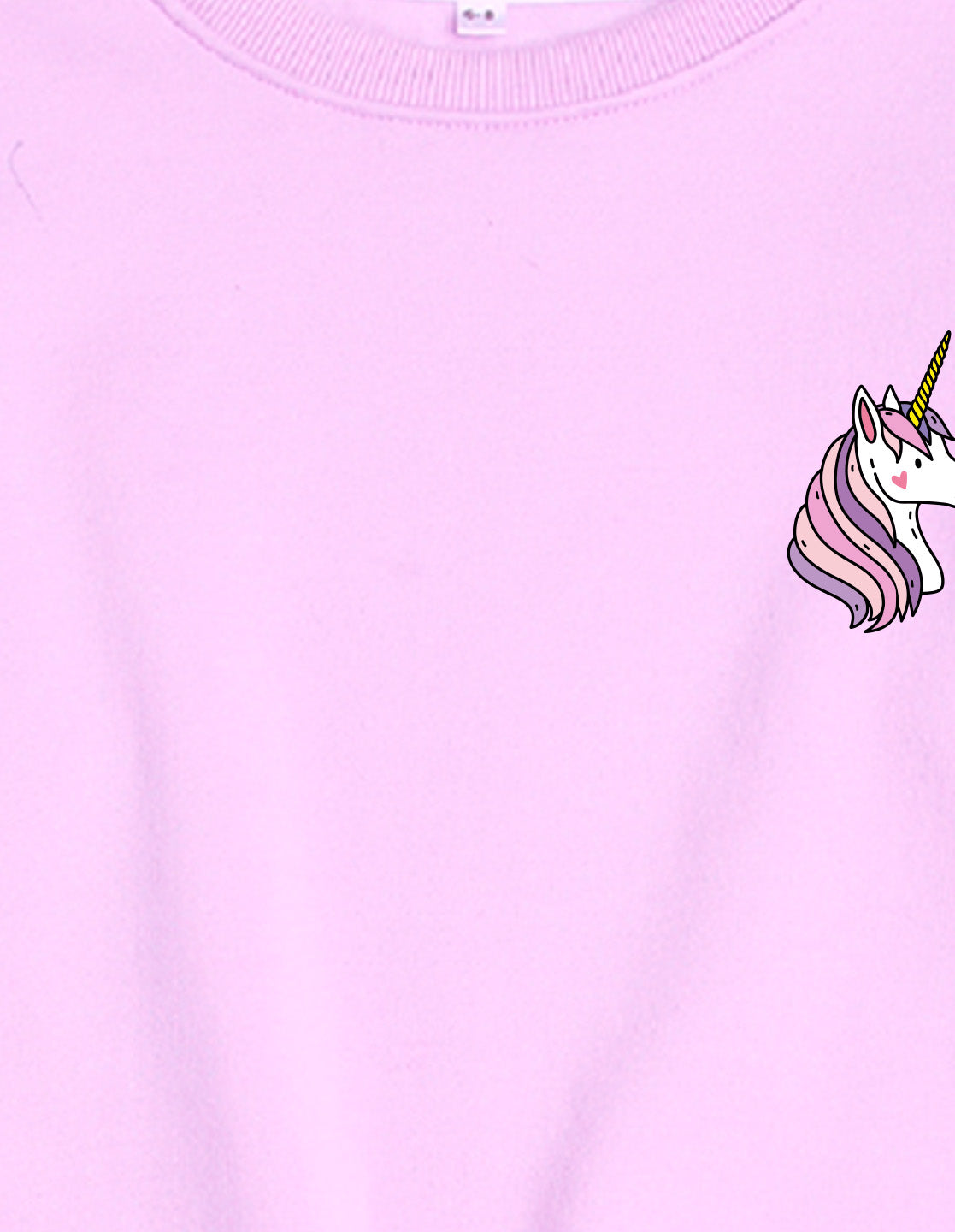 Nusyl Girl's Lilac Unicorn  Printed Round Neck Oversized Sweatshirt