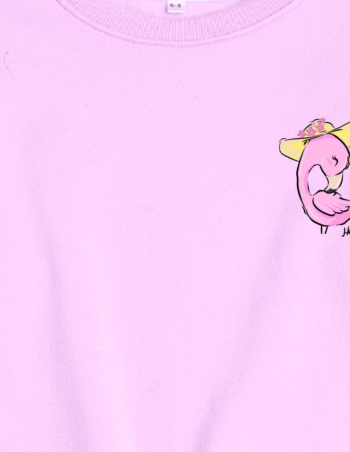 Nusyl Girl's Lilac Flamingo  Printed Round Neck Oversized Sweatshirt