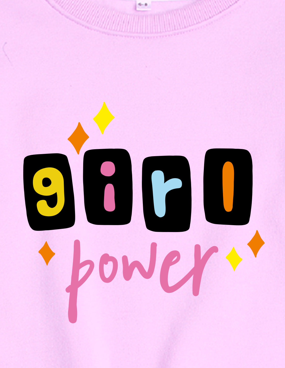 Nusyl Girl's Lilac Girl Power Text Printed Round Neck Oversized Sweatshirt