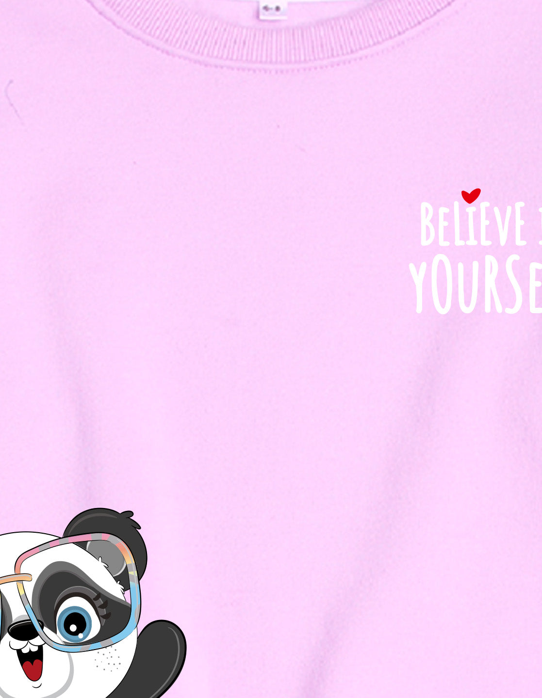 Nusyl Girl's Lilac Believe in Yourself Text Printed Round Neck Oversized Sweatshirt