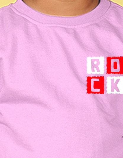 NUSYL Boy's Lilac Rock text Printed Oversized Round neck Sweatshirt