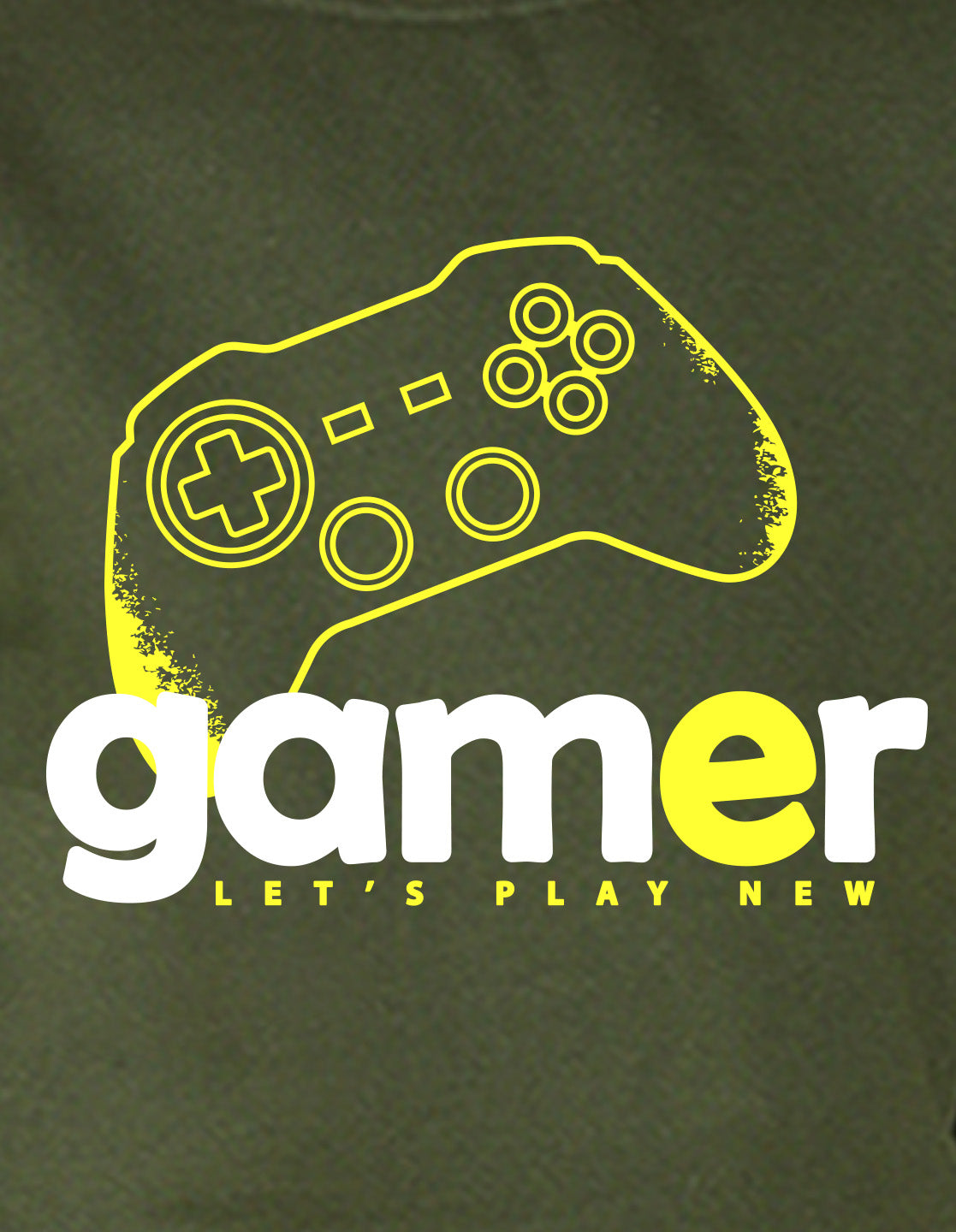 NUSYL Boy's Olive Gamer text Printed Oversized Round neck Sweatshirt