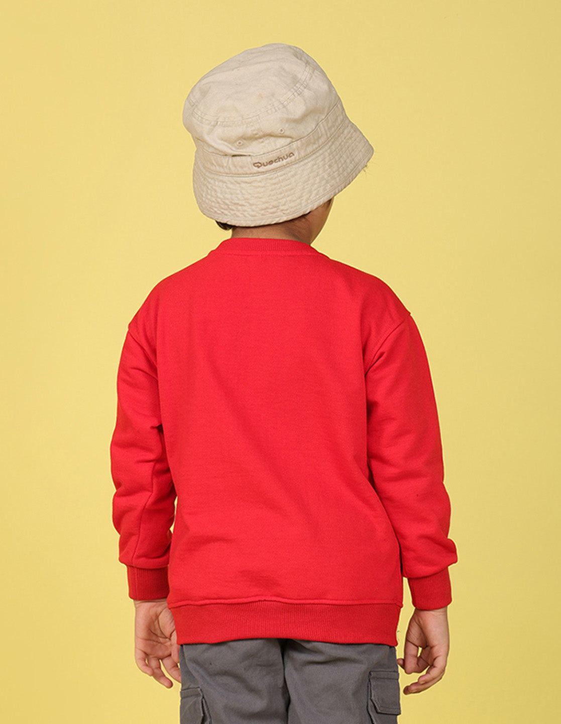 NUSYL Boy's Red Gamer text Printed Oversized Round neck Sweatshirt