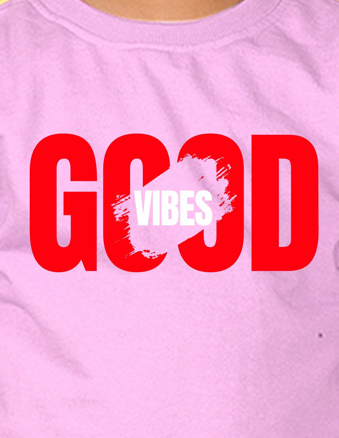 NUSYL Boy's Lilac Good Vibes text Printed Oversized Round neck Sweatshirt